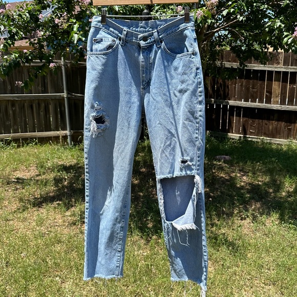 Vintage 90s Lee distressed denim jeans - Picture 2 of 9
